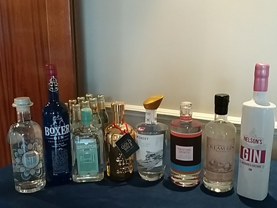 Tonight's <a href="/SlurpWine/">Slurp.co.uk</a> <a href="/theangel_hotel/">the angel leamington</a> #gin tasting lineup @GriffithsGin <a href="/BoxerGin/">Boxer Gin</a> <a href="/BrightonGin/">Brighton Gin</a> <a href="/Gold_Gin/">GIN GOLD 999.9</a> <a href="/alkkemistGIN/">AlkkemistGIN</a> <a href="/TwistingSpirits/">Twisting Spirits</a> #earlgrey <a href="/whistlingshop/">Worship St. WS</a> #creamgin <a href="/Nelsonsgin/">Nelsons Distillery</a> #rhubarbandcustard should be an interesting night! #gin #GinAndTonic #GnT #slurp #Leamington