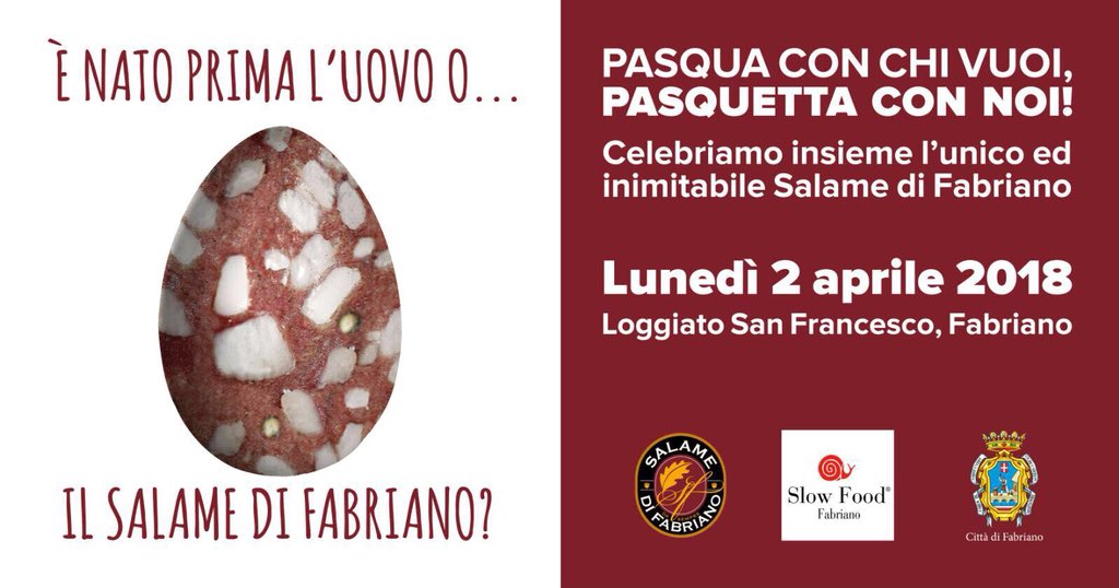 Vi aspettiamo lunedì 2 aprile ... un appuntamento gustoso 😋 #salamedifabriano #pasquetta #colazionedipasqua #fabriano
