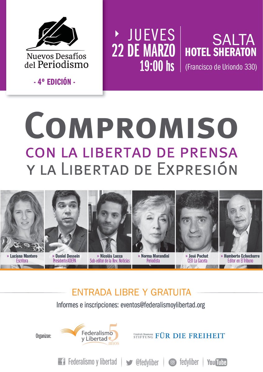 fedyliber's tweet photo. 🙌Hola Salta...
¡Agendá 🗓 llega este #ForoDePeriodismo imperdible!
¡Toda la info que necesitas acá! 👇
✔️Entrada libre y gratuita https://t.co/iKa9eikyie