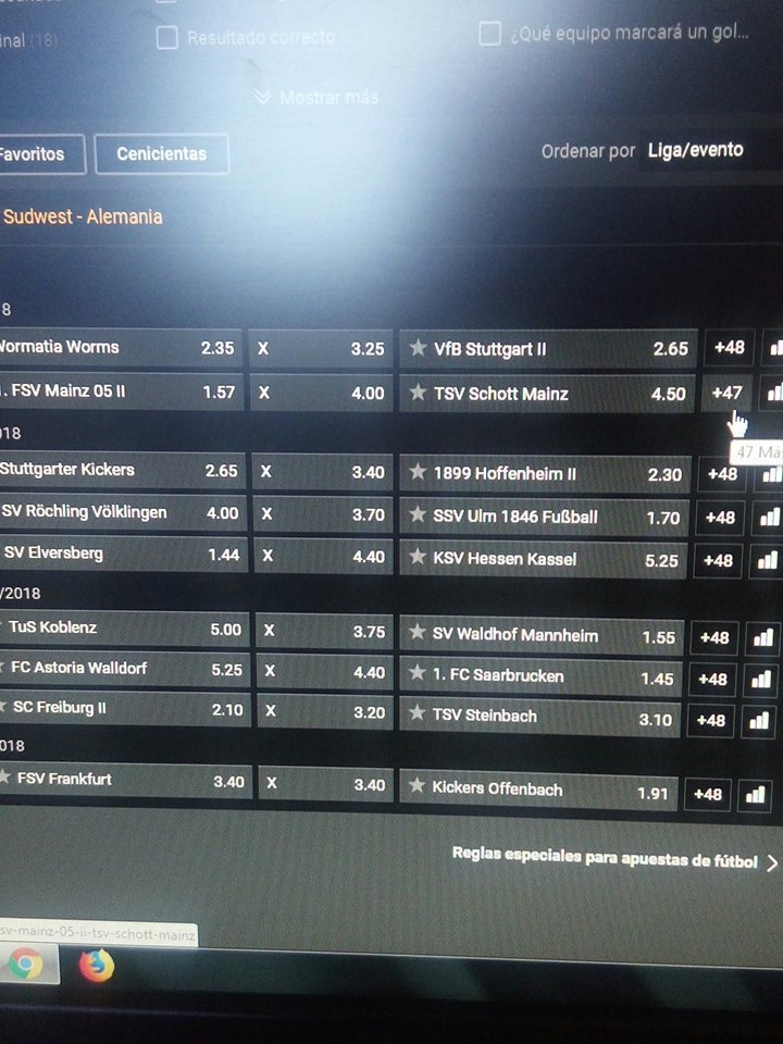 BufoX1's tweet photo. @ApuestasInsider Todas los demas partidos con 48 opciones de apuesta menos el que es maxbet que tiene 47...alucino! https://t.co/ouwyQXDAJr