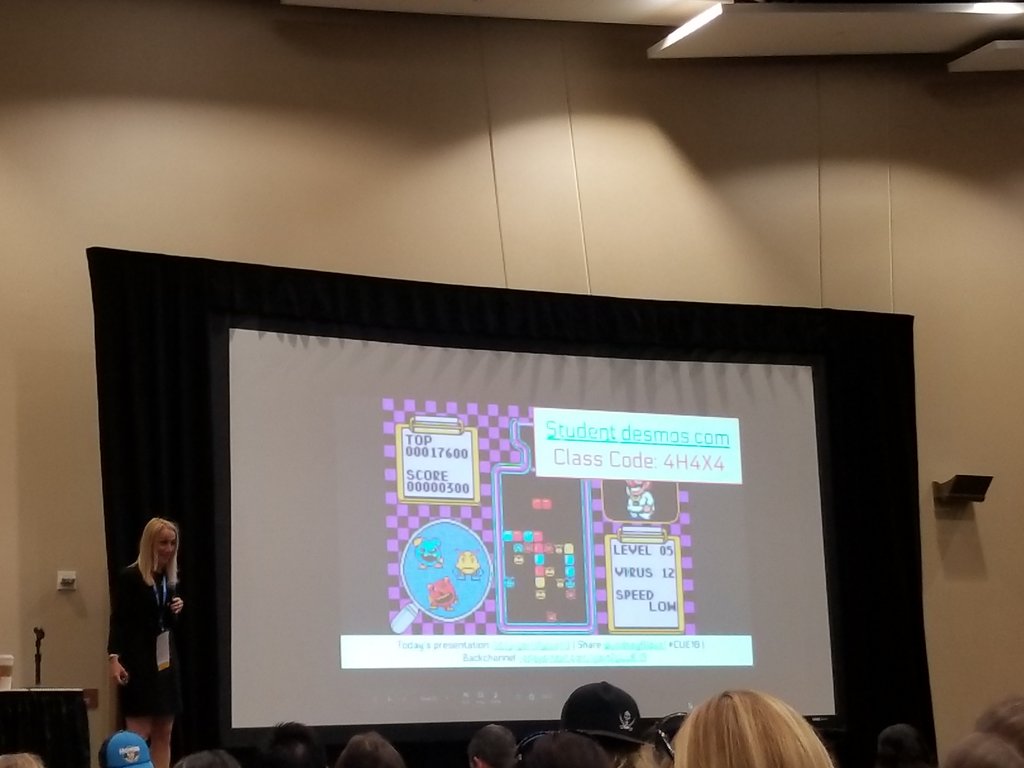 EliseHarrell27's tweet image. So many great ideas for #gamifyinglearning. #breakoutedu #desmos #google Thank you @LindseyBlass1. This session gave me so many ideas! #OU2CUE18 #CUE18 @cueinc