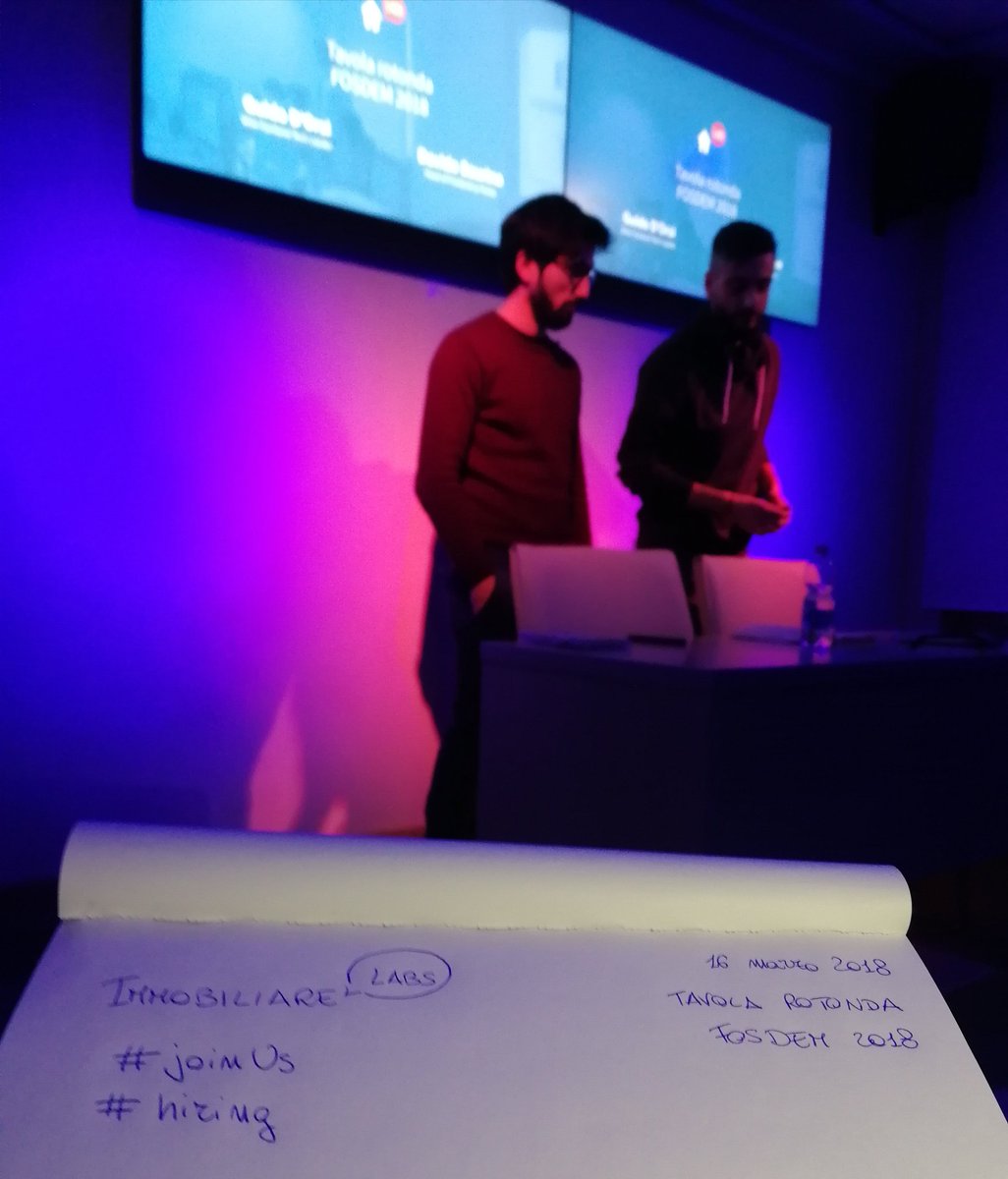 Millo_82's tweet image. Now we are talking about #fosdem2018. This is our community @ImmobiliareLabs #joinus #hiring