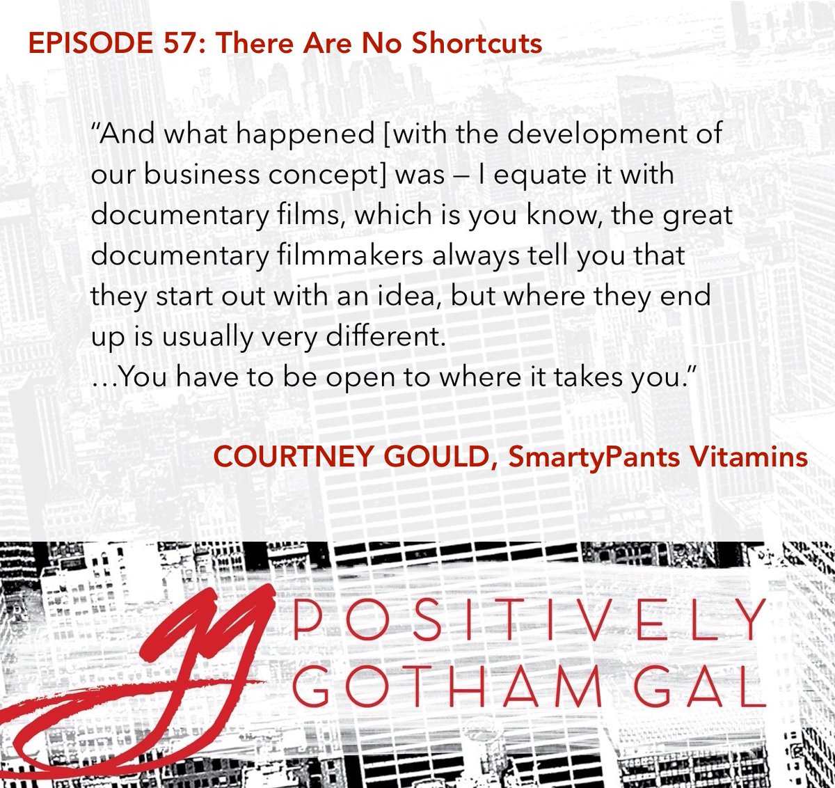 Positively GothamGal (@gothamgalcast) on Twitter photo When building a company, sometimes where you start is not always where you finish. <a href="/SmartyHealth/">SmartyPants Vitamins</a> founder Courtney Nichols Gould and <a href="/thegothamgal/">joanne wilson</a> talk about staying open, and more in this weeks episode of PGG. Don't miss it: stitcher.com/s?eid=53661386 When building a company, sometimes where you start is not always where you finish. <a href="/SmartyHealth/">SmartyPants Vitamins</a> founder Courtney Nichols Gould and <a href="/thegothamgal/">joanne wilson</a> talk about staying open, and more in this weeks episode of PGG. Don't miss it: stitcher.com/s?eid=53661386