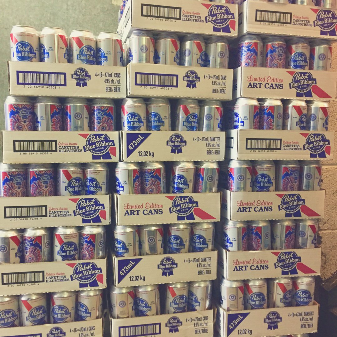 Yep, you got it right stocking up for this weekend! With St.Paddy’s day tomorrow and @PabstBlueRibbon for $5 all day everyday we ordered a little extra 😉