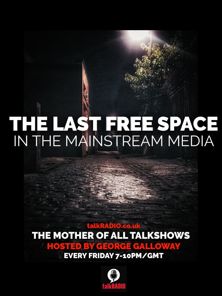 ON AIR NOW Join me on The Last Free Space in the Mainstream Media on @talkRADIO 
Listen Live Worldwide: talkradio.co.uk/radioplayer/li…