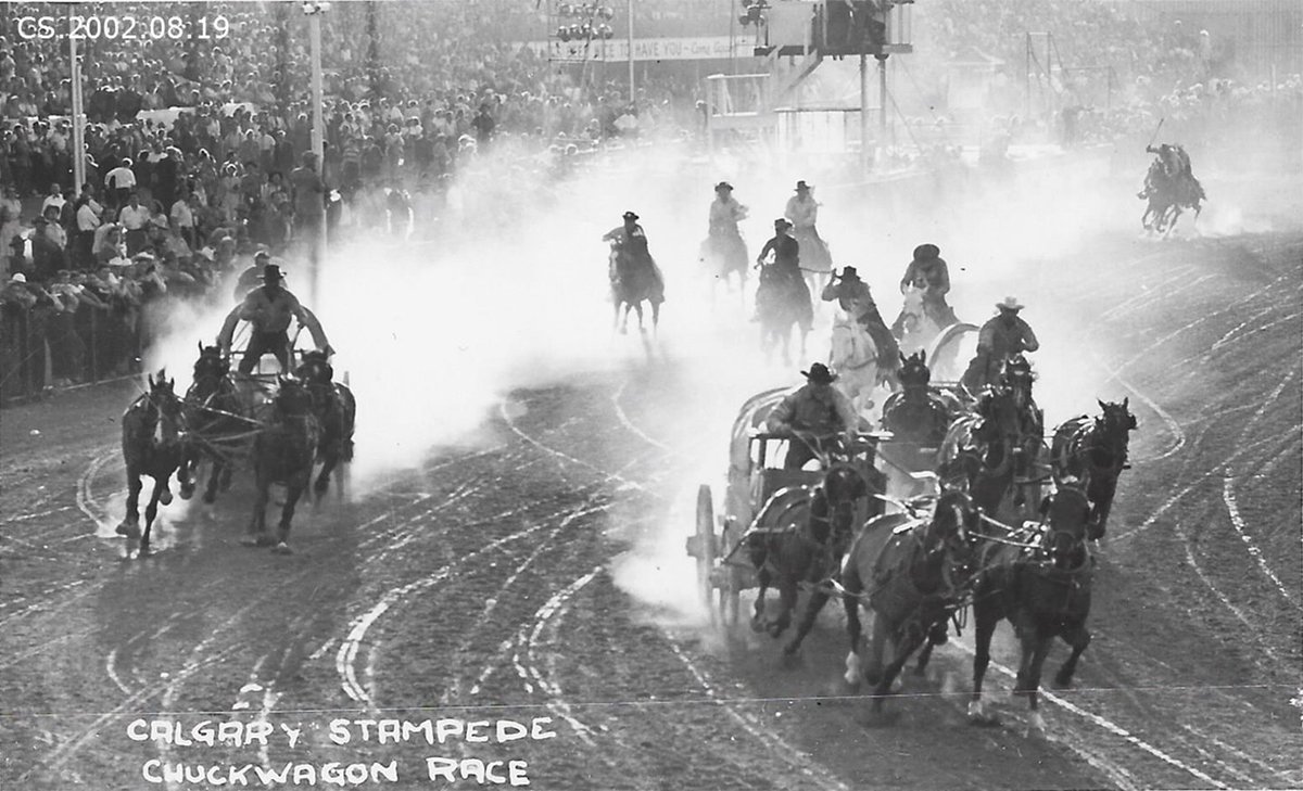 Calgary Stampede (@calgarystampede) on Twitter photo Since 1923 <a href="/CSchuckwagons/">CS Chuckwagons & Relay</a> racing has been a part of the Calgary Stampede. Don't miss your chance to be part of history at the GMC Canvas Auction on March 22! #FlashbackFriday Since 1923 <a href="/CSchuckwagons/">CS Chuckwagons & Relay</a> racing has been a part of the Calgary Stampede. Don't miss your chance to be part of history at the GMC Canvas Auction on March 22! #FlashbackFriday