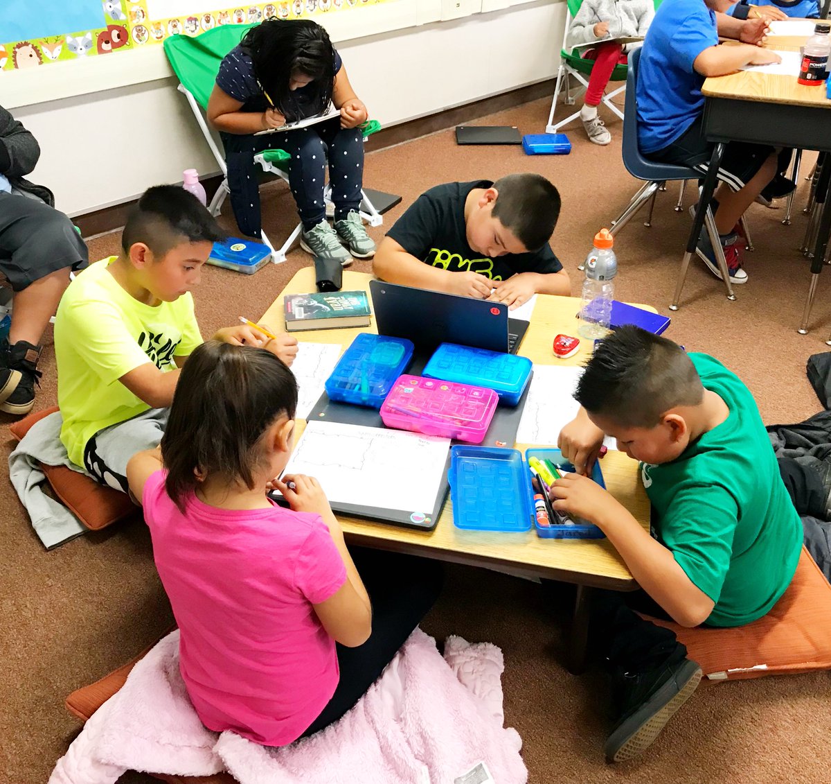 MKrabappel's tweet photo. Our class is trying some flexible seating options! #flexibleseating #flexibleseatingclassroom #personalizedlearning #secondgrade #BeaumontBears https://t.co/BmsIqsyLkq