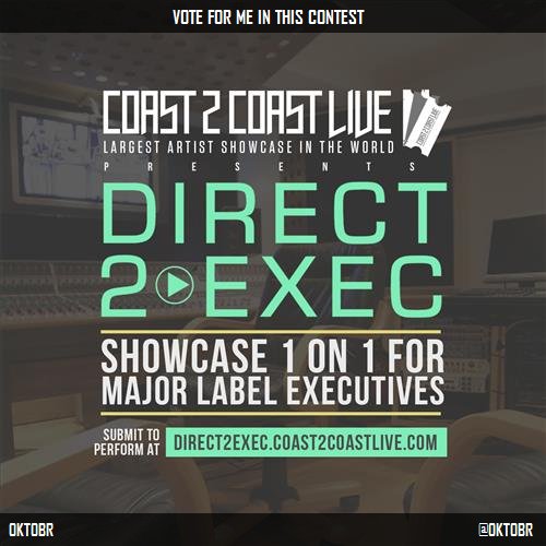 0KT0BR's tweet photo. Vote for me to perform at #Direct 2 Exec Austin, TX 3/16/18 - Atlantic Records! https://t.co/EDcIn4ZyoW #Coast2Coast https://t.co/022UqqjeZz
