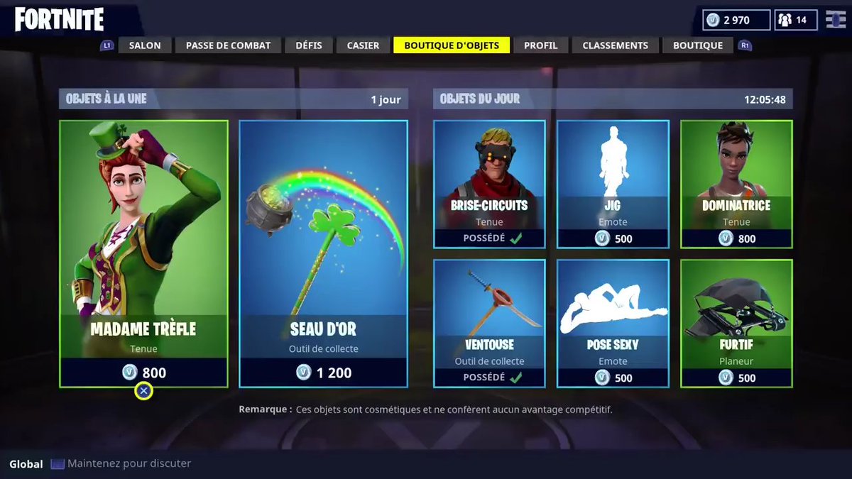 ShopFortnite's tweet photo. Boutique D'aujourd'hui 
🍀Saint-Patrick🍀 https://t.co/jfCSmytfgP