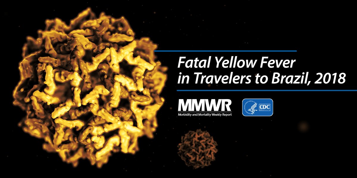 CDCtravel's tweet photo. Ten unvaccinated travelers to #Brazil have gotten yellow fever this year, and several have died. A new article in @CDCMMWR describes these international #yellowfever cases. https://t.co/ENqij1Rj6j https://t.co/SNjt2VjsiI