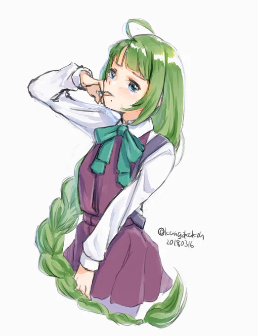 #艦これ版深夜の真剣お絵描き60分一本勝負
#艦これ版真剣お絵描き60分一本勝負_20180316
#夕雲 