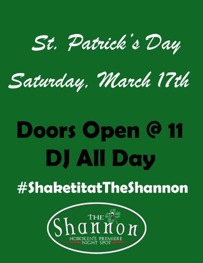 2018 St. Patrick’s Day #Hoboken Drink Specials Guide: bit.ly/stpatshbkn18
