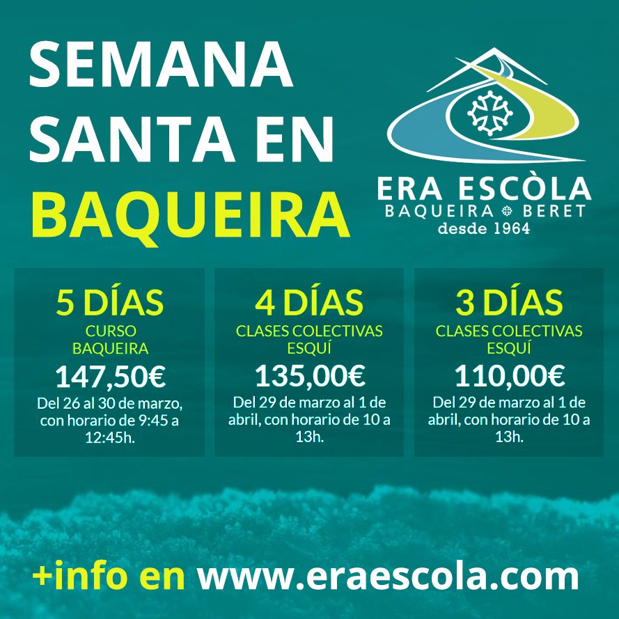 eraescola's tweet photo. Esta Semana Santa, te esperamos en Era Escòla #siguenoslapista https://t.co/ju0Zz9485m