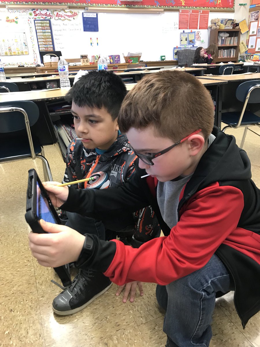 MrsAirdo's tweet photo. Practicing our reading and writing skills while having fun using QR codes to learn about the St. Patrick’s Day! #D84OnTrack @D84North https://t.co/f0Bitb5Kmi