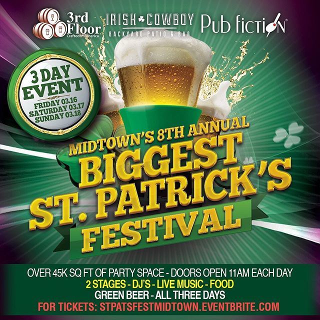 We hope you're ready for Midtown's 8th Annual Biggest St. Patrick's Festival! Doors Open at 11am! We've got all the March Madness games, Drink Specials, Green Beer, Live DJ's, Crawfish &amp; the best party in Midtown! Bring your Rodeo ticket stub from Chris … ift.tt/2tTm9Iz