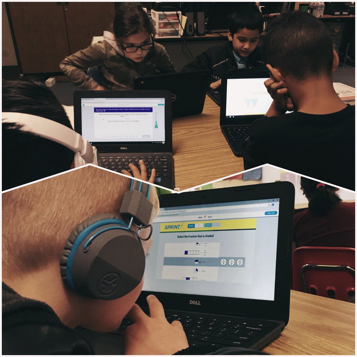 Zoned out on Zearn! Fractions, fractions, and more fractions! @zearned #tusd #techintusd #g30kids @CrowellCougars