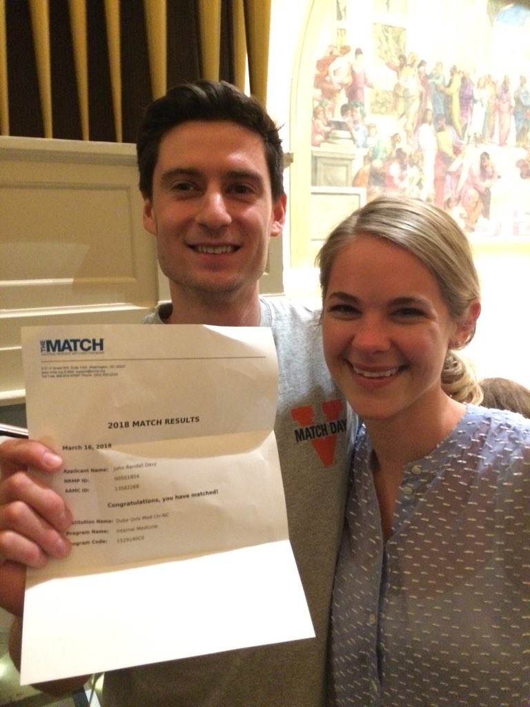 doc_davy's tweet photo. Excited to be going to Duke for my residency training!! #matchday #DukeIM https://t.co/FzShvQV9s2