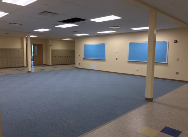 Todd_spinner's tweet photo. From the Theater, to the 4 collaboration areas, to the library and also the new location for the attendance office, OBHS and the DOUBLEBLUE is taking shape!  
#clawsup https://t.co/Dz2vRUFprT