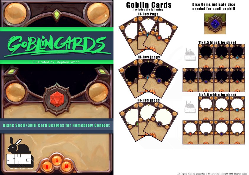 SWooD_Games's tweet photo. https://t.co/tfX1eXiiub These Cards are designed for home-brew content and for players to make notes of their magic items, spells, skills, ect. Each card has a dice gem that can be used to indicate which dice needs to  be roll for the skill/spell/weapon.  #rpg #dnd #fantasyrpg https://t.co/5r61EyLHuZ