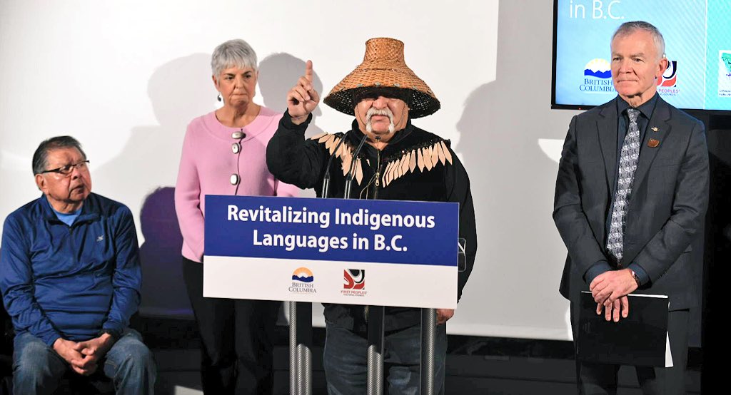 Ray Harris, Co-chair of the <a href="/FNSummit/">First Nations Summit</a>, thanks the language champions and Elders, aunties and uncles who never gave up on the language. “They knew it was the way out for us.” #LanguageRevitalization