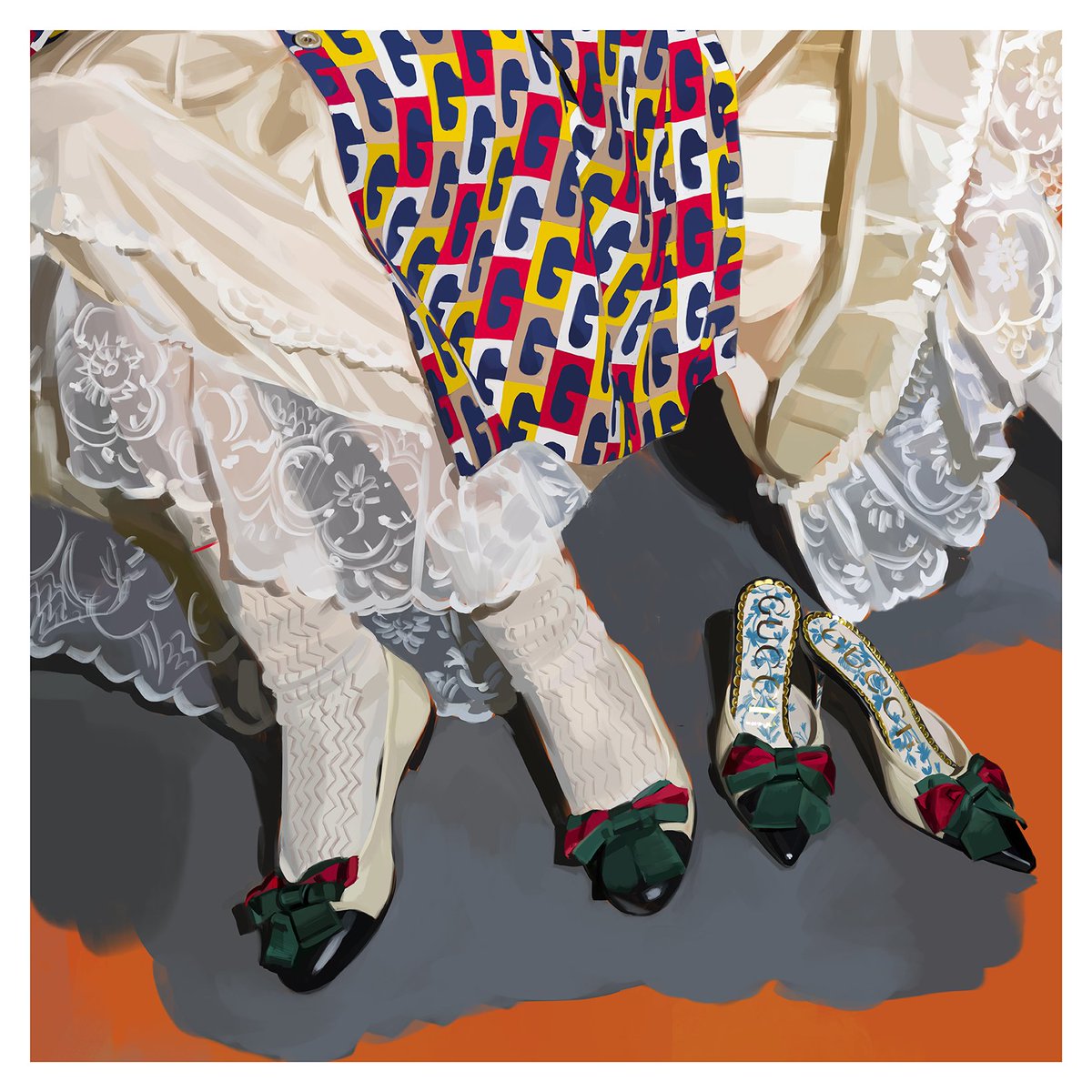 gucci web bow flats