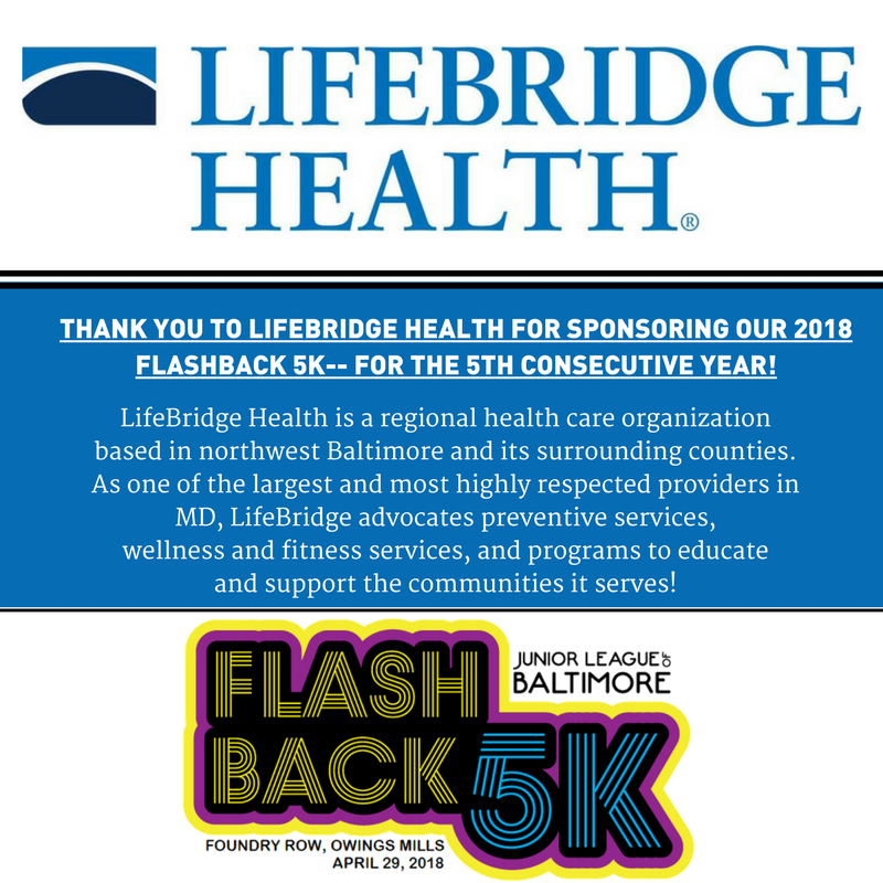jlofbaltimore's tweet photo. Thank you LifeBridge Health for being a lead sponsor of our #flashback5k for the 5th year in a row! We are so grateful for your continued support! #beJLB https://t.co/DxGmgZ7m63