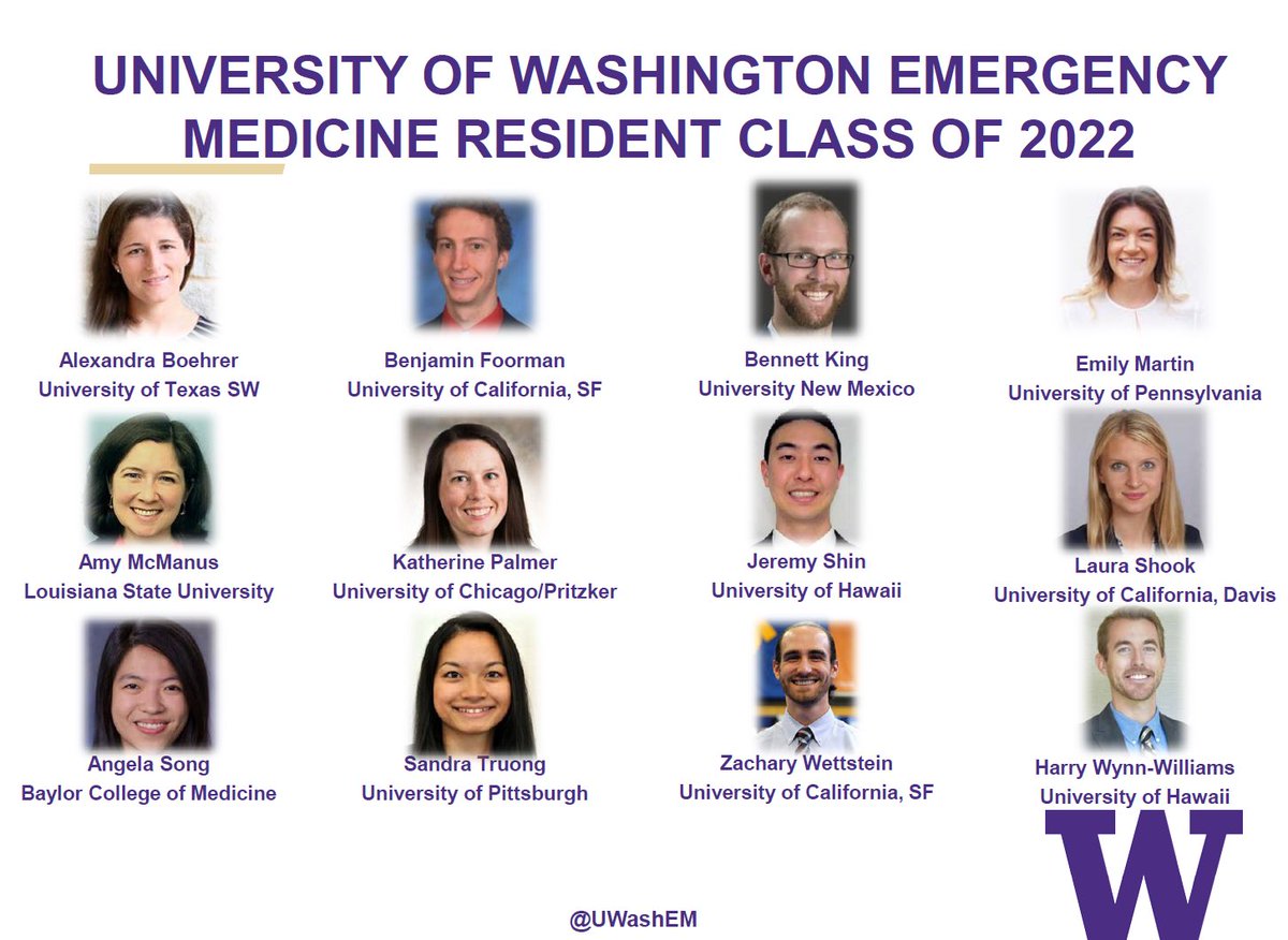 UWashEM's tweet photo. Happy #MatchDay2018! We’re proud to introduce the Emergency Medicine Resident Class of 2022! #Match2018 https://t.co/mkjMOicBQj