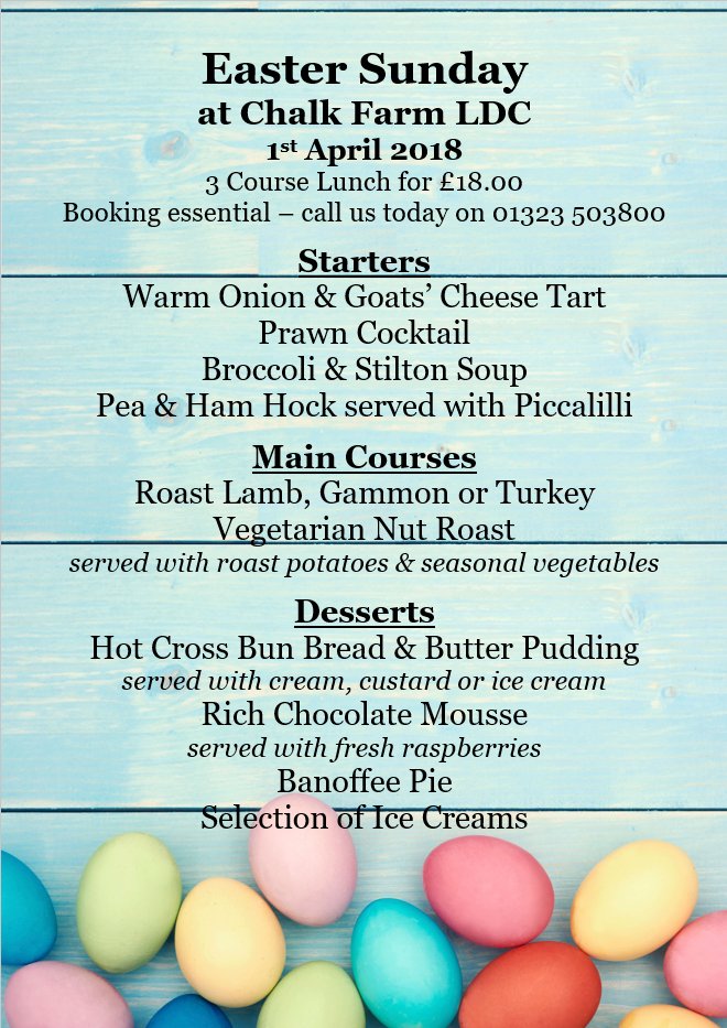 Our Easter Day menu always proves popular. Book early to avoid disappointment!
