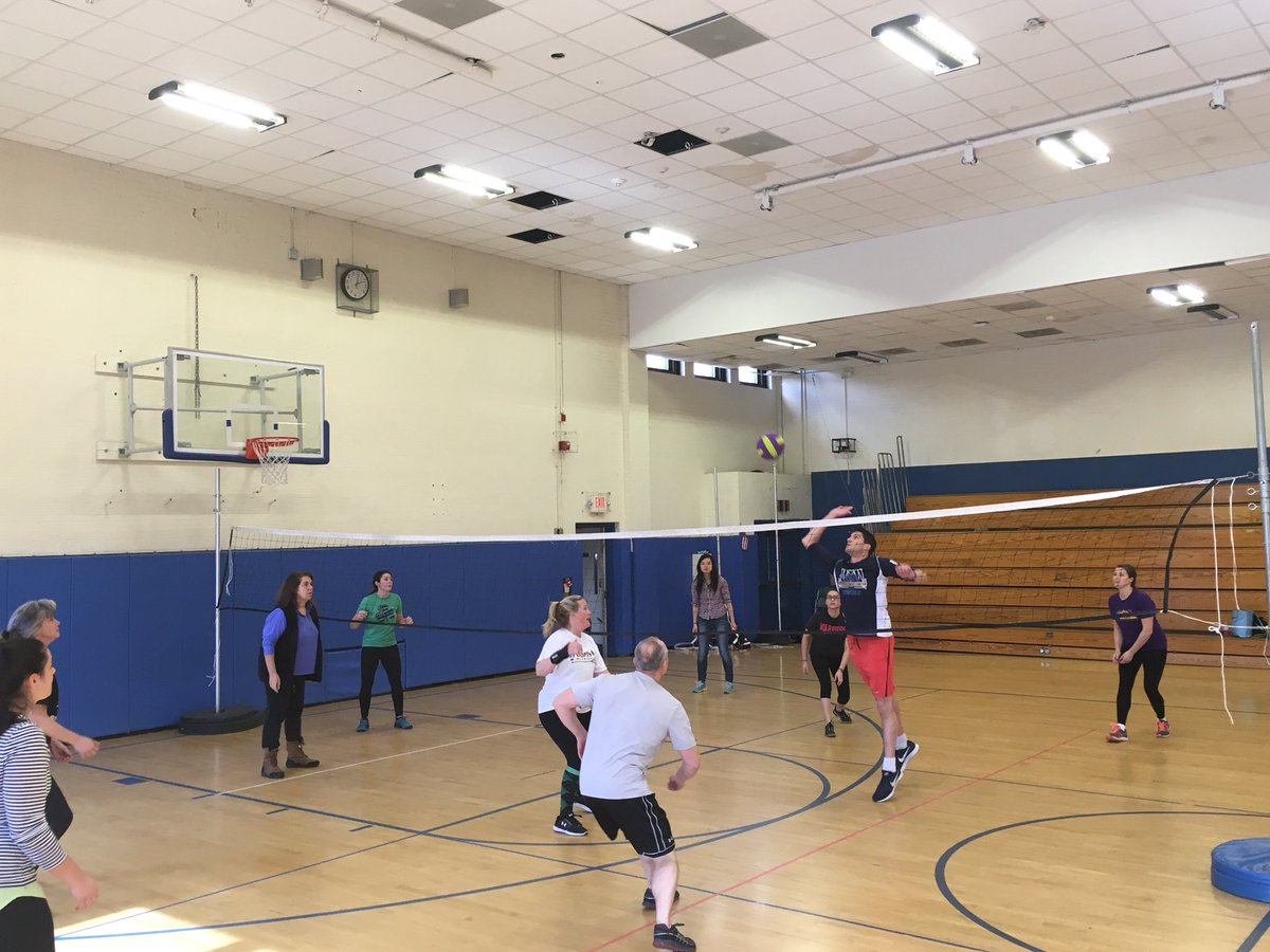 MillburnMSPrin's tweet image. MMS Faculty &amp;amp; Staff warming up for the Faculty-Student Volleyball game on March 21, 2018 after school