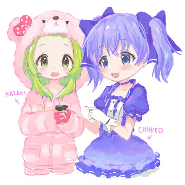 ちーちゃんにプリチケをみせるかざきちゃん
#勇気ちひろ
#森中びじゅつかん 