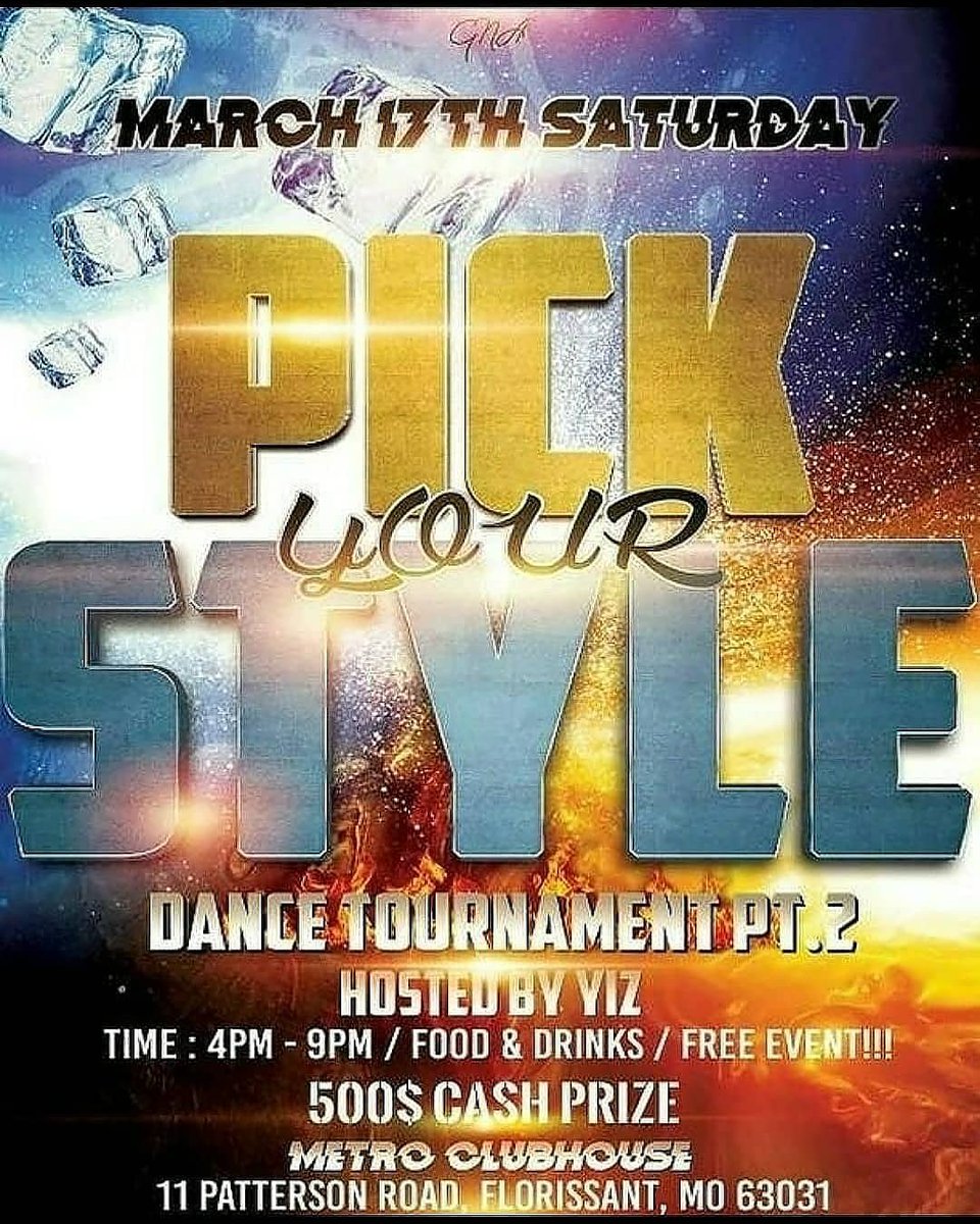 TOMORROW, March 17th!
#PICKYOURSTYLE Dance Tournament Pt. 2 hosted by @yiizz_ !