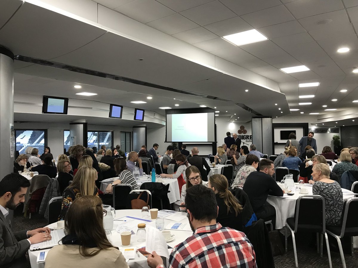 AndyWMuirhead's tweet photo. An impressive turnout in Derby today from colleagues around the UK to talk research, policy and practice in supporting self-harm and suicide prevention #WTSP18 @DHCFTResearch @DerbyCC https://t.co/ScWXn6ZRDD