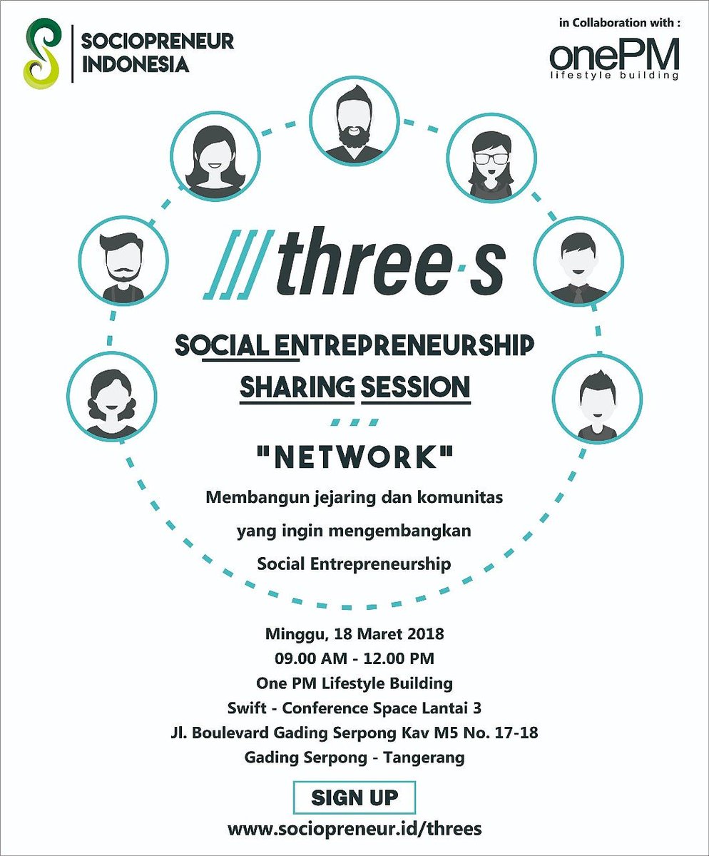 We proudly announce our Three-S networking that welcome you to attend networking event for anyone who is interested in social entrepreneurship for FREE.
 
sociopreneur.id/threes

#sociopreneur #socialentrepreneur
#socialentrepreneurship #changemakers #SERPONG