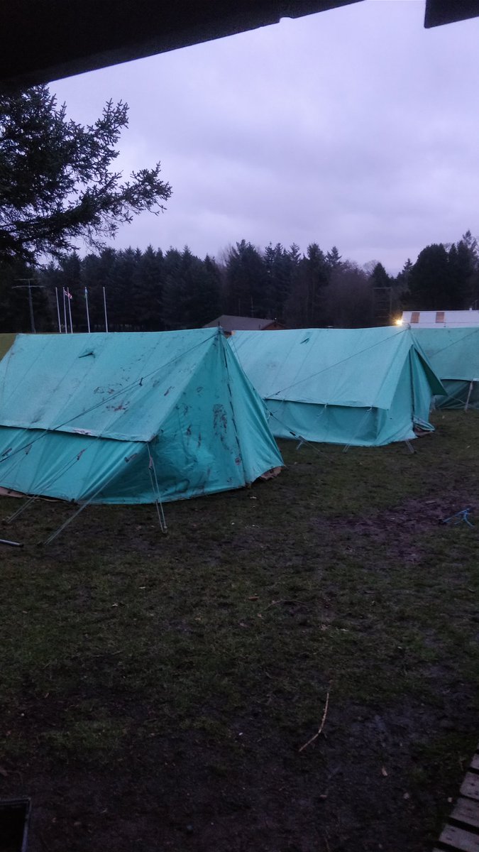 Scouts all set for a weekend of adventure at Fordell Firs. 
Weather forecast is for it to be 'character building'  
#iscout #scouts #camping #outdoors #adventure #teambuilding #patroltent #characterbuilding @scoutadventures @ScoutsScotland