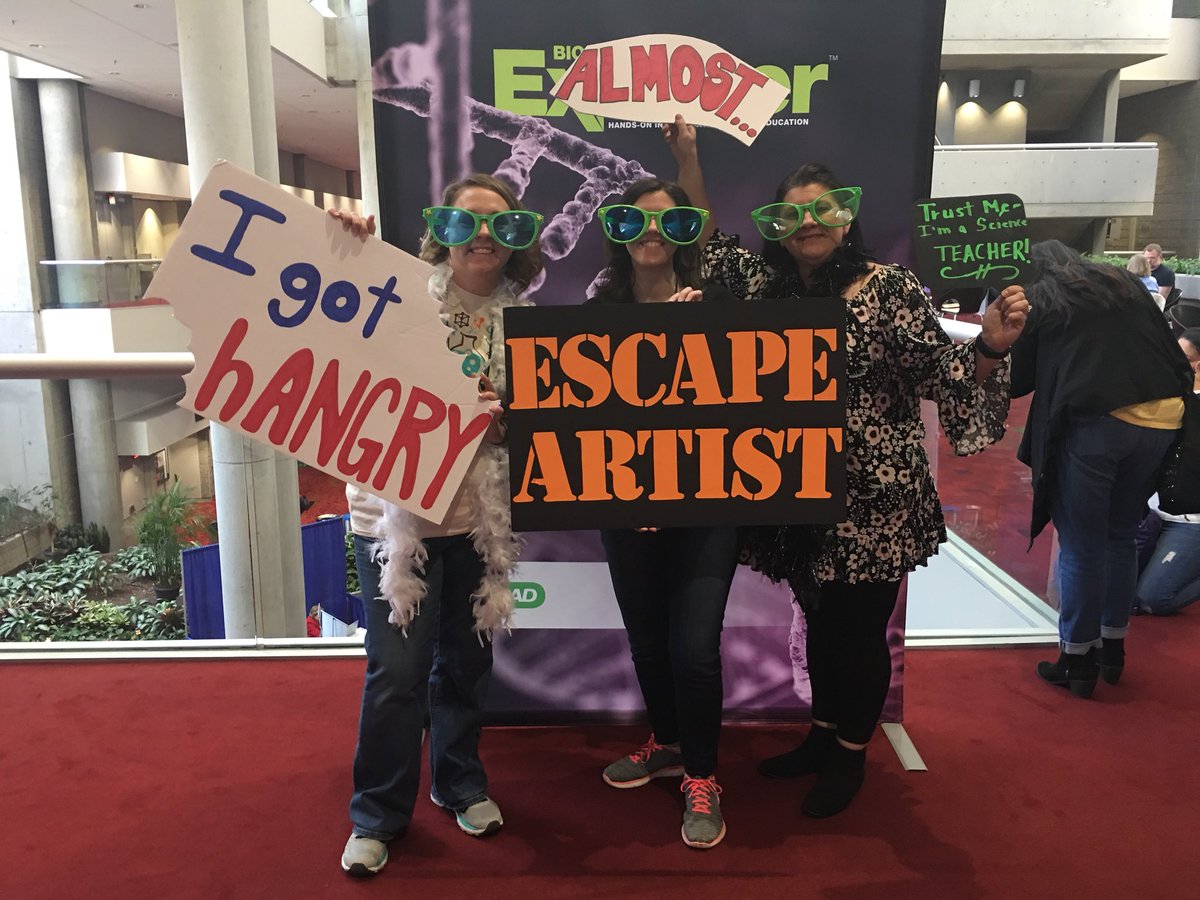 hchssimpson's tweet photo. We really didn’t escape. We were infected! #NSTA18 @BioRadEducation https://t.co/hzI3hCACZu
