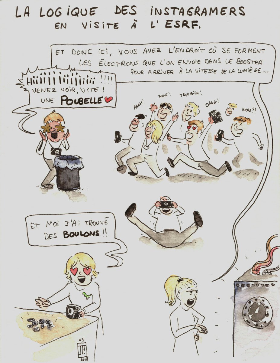 JuPolge's tweet photo. Petit dessin pour illustrer la visite du @ESRF_FR avec les instagramers de Grenoble 😁
PS : un @Fuzzyraptor est habilement caché dans l'image, saurez-vous le retrouver ? 😉
#Emptyesrf #esrf30 #sketch #cstgre https://t.co/rptg0NymdJ
