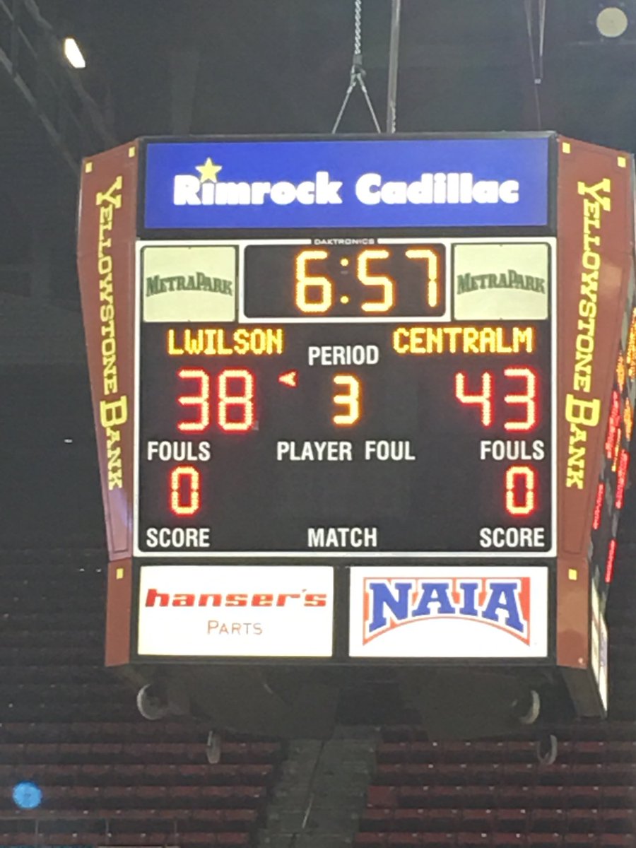 Half time in 2nd round. Watching The two best players in the NAIA. The best plays for CMU.