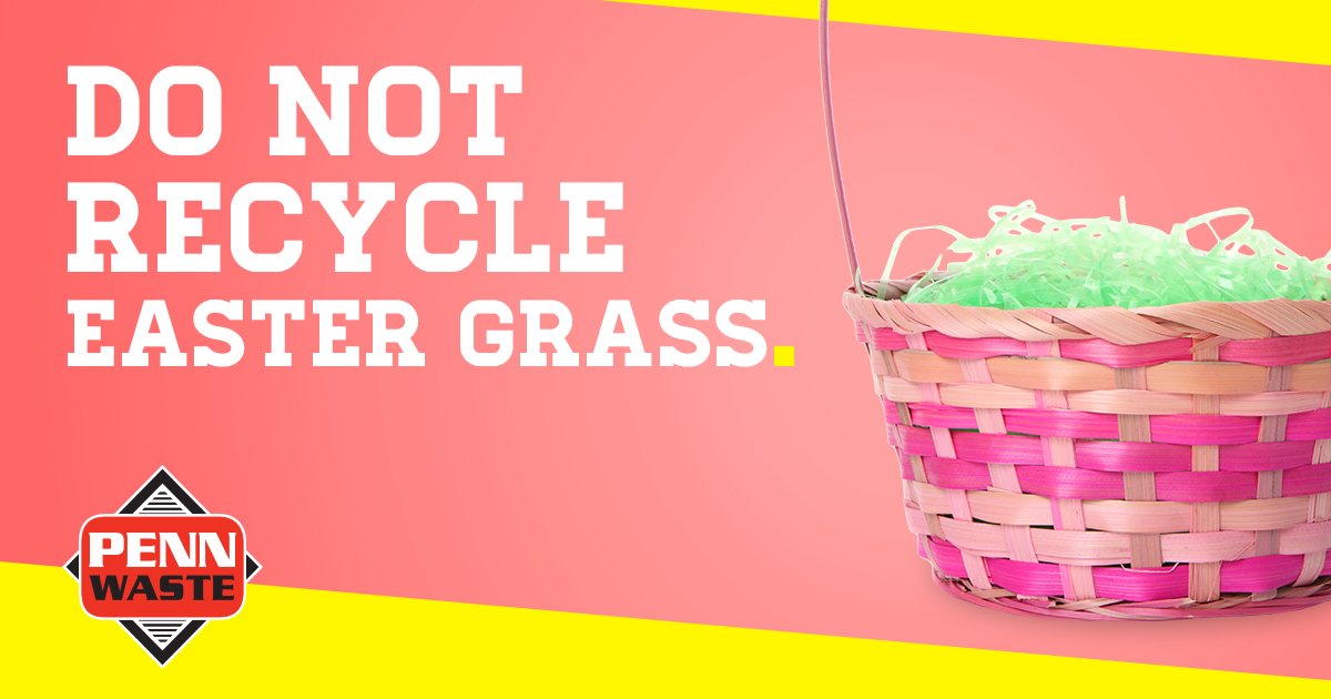 PennWaste's tweet photo. Hide the eggs and bring on the bunnies. Just don't recycle #EasterGrass. https://t.co/Tp7YCXgGun
