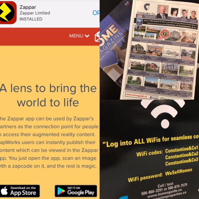 cherylmtrask's tweet photo. When at @MonctonHomeShow this weekend, TO DO: 1) pick up #HomeMagazine, 2) log into our #FreeWifi - password "wesellhomes" (lowercase), and 3) Download @ZapparApp. https://t.co/VhgPvDAZzB https://t.co/mIWh7h9PN7 #buyers #realestate #yqmre #topproducers https://t.co/BApKzXptgi