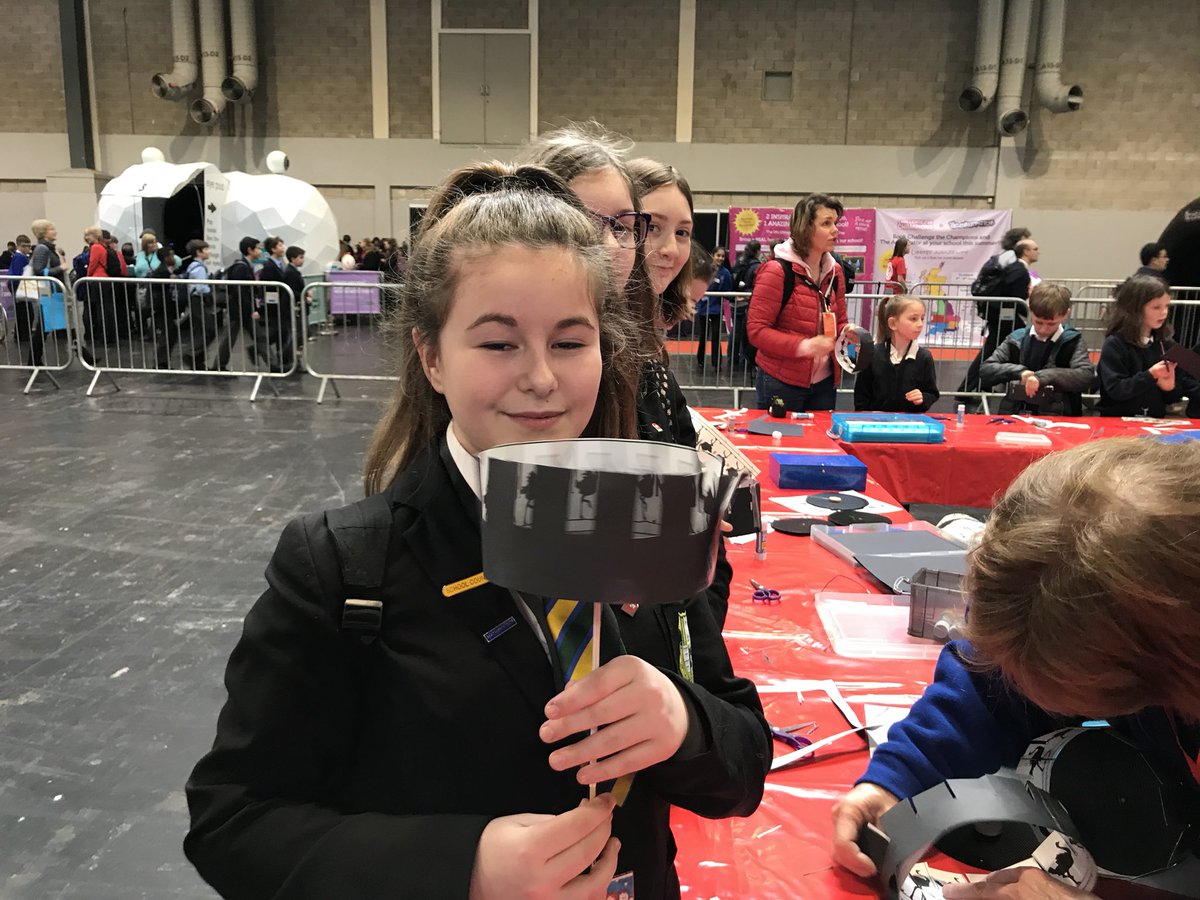 SphereScience's tweet photo. We made zoetropes (moving pictures) on our Sphere Science stand. It took time to get someone to peek over theirs once they made them. @BigBangFair https://t.co/Vi1Q8VgPLq