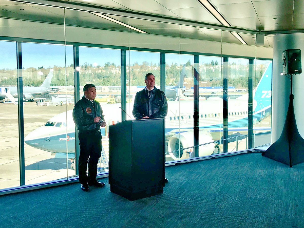 AirlineGeeks's tweet image. Captain Keith Otsuka and Captain Jim Webb test pilots from today’s #737MAX7 first flight