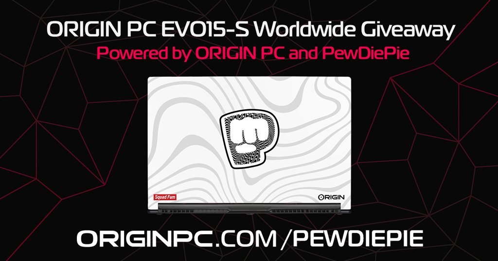 dorian_divkovic's tweet photo. We've launched a new Worldwide Giveaway w/ @pewdiepie!

Enter for a chance to win an EVO15-S Thin &amp; Light Gaming Laptop with our upcoming HD UV Textured Printing.

Sign up here: https://t.co/mDuSnyeorA by #pewdiepie via @c0nvey https://t.co/EPIpBhKBq5