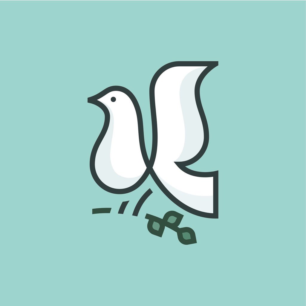 HatchCreatePTBO's tweet image. Can you spot the letter K in this design?🔎 We created this icon for fictional client Kingdom Ministries and incorporated the classic symbol of the dove and olive branch #Logodesign