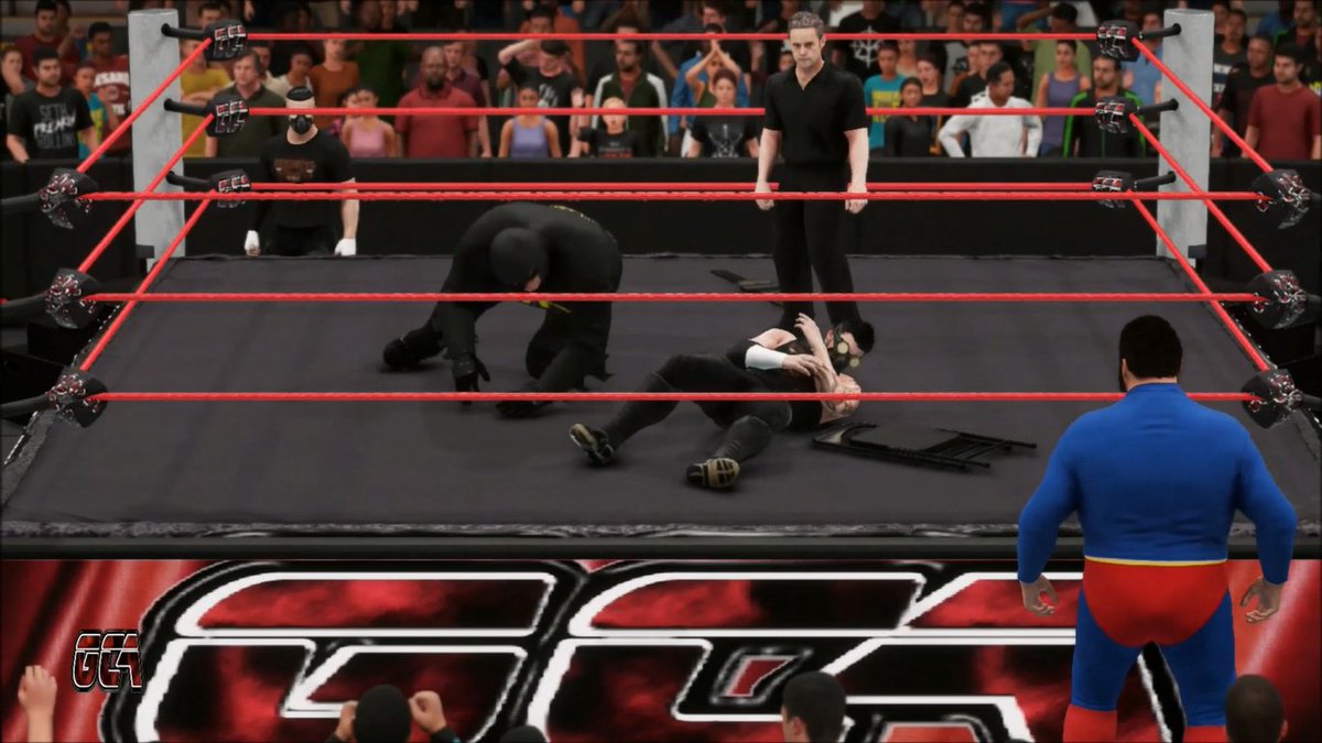 GCAWRESTLING2K's tweet photo. What on earth happened in the match between @RIG_GCA and #BatDre last night on #GCAWrestling??? With there teams coming head to head this Sunday, will we be seeing the same result then? #GCA #GCAWrestleVerse #WWE2K18 #YouTube #Gaming #PS4 #GiveCAWCreatorsAChance #Episode12 https://t.co/vPz0D47nWC