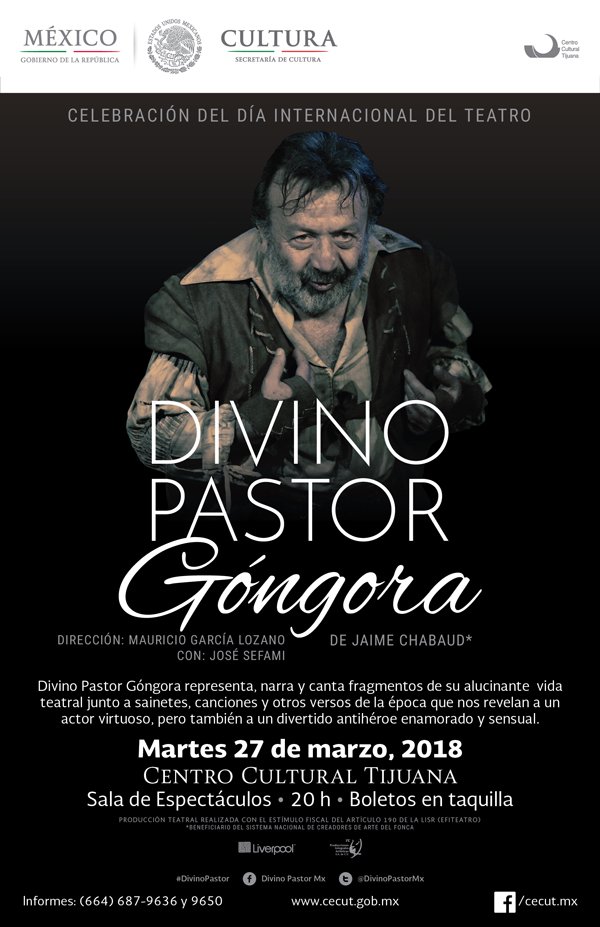 cecut_mx's tweet photo. ¡No te lo pierdas! 
Divino Pastor Góngora

Boletos en taquilla https://t.co/kZoM5gZATg