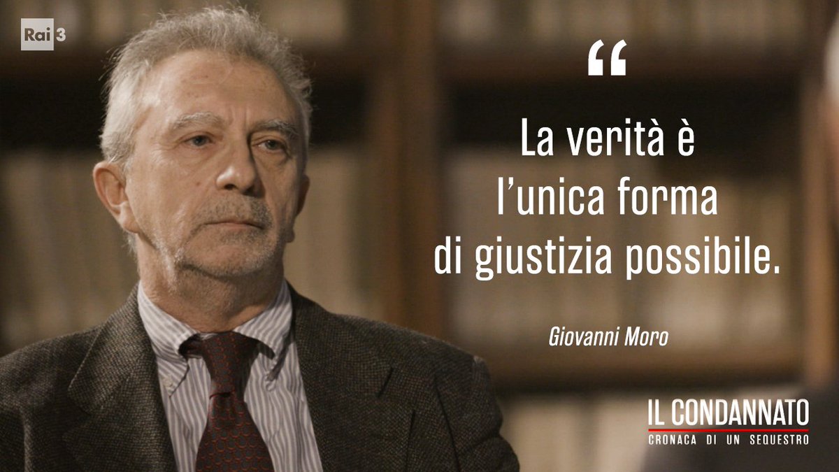 RaiTre's tweet photo. “La verità è l'unica forma di giustizia possibile”

Giovanni Moro, figlio di #AldoMoro

@eziomauro #IlCondannato #Rai3 https://t.co/a9nUpEqSbo