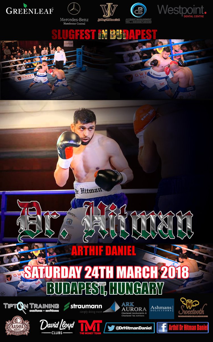 DrHitmanDaniel's tweet photo. Excited to be back out again but this time in the beautiful city of Budapest in Hungary. Cannot wait to get out under the lights again next Saturday to put on another performance #GodWilling  
Thank you to my team, my sponsors and all my supporters 👊🏼 #TeamDrHitman https://t.co/0uV2CzLELy