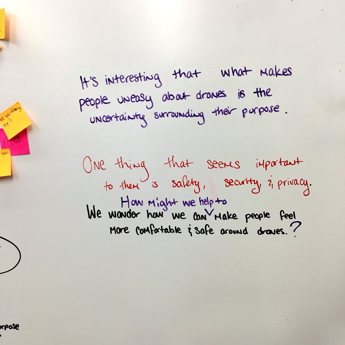 EmilyPL_'s tweet photo. Using #DesignThinking to figure out how we can utilize #drones for good! 

#techonpurpose https://t.co/6vUXeDYeyi