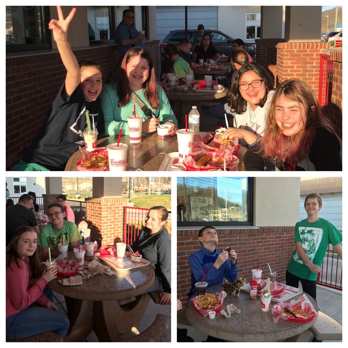 GroundedMiddle's tweet image. Friday night hang out @FreddysUSA with the best crew there is! #GroundedMiddle #GMHangouts