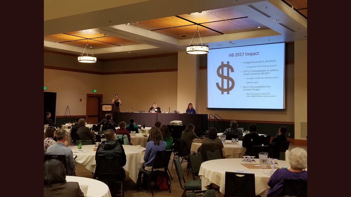 WendyJohnsonOR's tweet photo. Pleased to present with @cityofsalem, @OregonDOT & DLCD at Oregon Active Transportation Summit—
“Show Me The Money: Funding Walking and Biking Improvements”. Cities have over 40 federal, state & city funding sources—takes planning, creativity & a lot of hard work! #ORCities https://t.co/kN8EHP85Xg